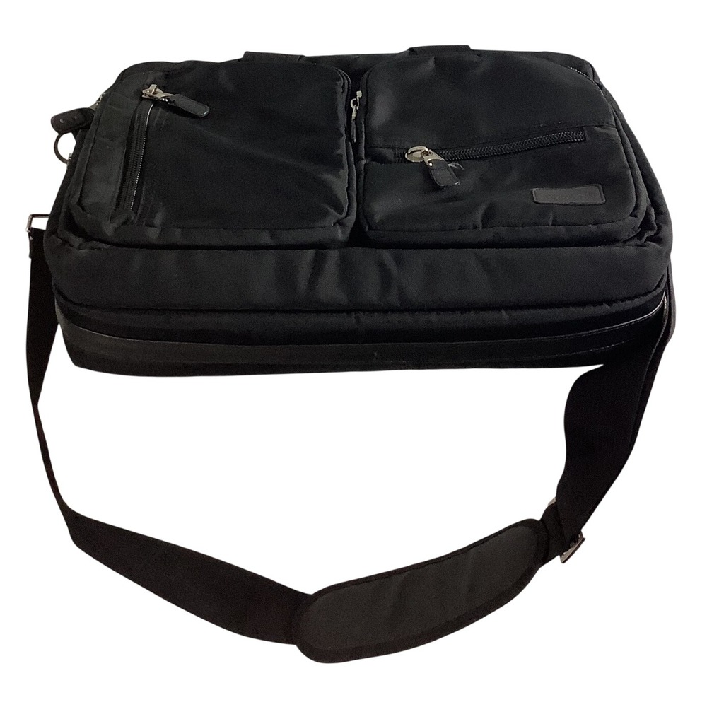 Kenneth Cole Reaction Black Nylon Laptop Messenger Bag Briefcase 533175
